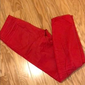 Skinny bright red j brand pants